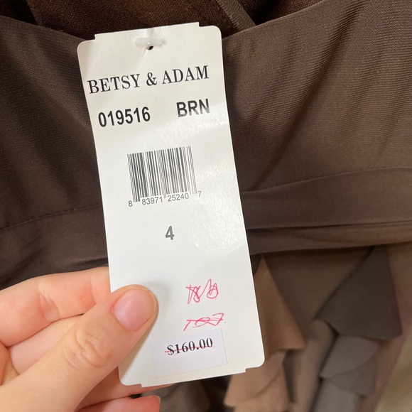 Brown Mini evening dress besty & adams size 4 - Picture 5 of 7